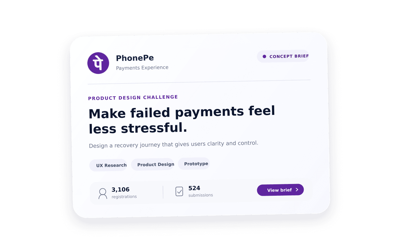 PhonePe product design challenge brief: make failed payments feel less stressful